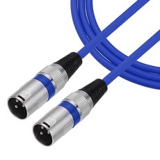 MECCANIXITY 5피트 3핀 XLR 남성 대 남성 마이크 케이블 XLR 오디오 프로페셔널 어댑터 마이크 케이블 노란색 스테이지 스튜디오 PA 시스템용, Blue, 16ft