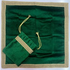 SMMS 스피리추얼 벨벳 식탁보 (그린 스몰- 46cm*46cm/18인치*18인치), 초록색