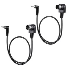 젤슬루트 2팩 MIDI 케이블 3 5mm MIDI 케이블 각진 MIDI-to 3 5mm 스트레이트 TRS 케이블 TRS 스테레오 남성 잭 대 5 핀 딘 플러그 컨버터 코드 오디오