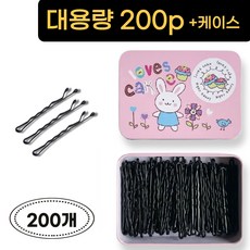 BlingsPin 대용량 헤어 웨이브 실핀 200개 & 틴케이스