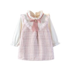 萱寶媽咪baby童裝館 新年韓系小洋裝女童長袖連身裙紗裙可愛短裙過年兒童洋裝裙子新年服過年紅色衣服春節服飾兒童新年衣服小香風連身洋裝 童裙裝