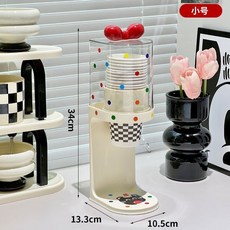 免打孔壁掛牆紙杯架 飲水機水杯收納架 防塵一次性杯子取杯器, 1個, 矮款【臺式可愛紙杯架】可收納25只紙杯