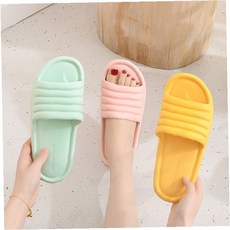 가로줄무늬 통굽 물빠짐 홈욕실화 실내 거실 화장실 슬리퍼 미끄럼방지 층간소음방지