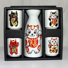 招財貓 酒器 酒壺 酒杯 清酒杯組 磁器 美濃燒 mc343, 1個