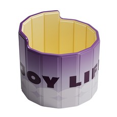 EnjoyLife 家用折疊浴桶 新生兒-成人適用, 80*68cm紫夢暮光板材圓形泡澡桶-靠背款式, 1個