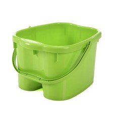 耐摔帶蓋加高加厚足浴桶按摩泡腳桶足浴盆塑料手提洗腳桶洗腳盆, 1個, 加厚高25CM無蓋6個按摩輪-綠色:如图