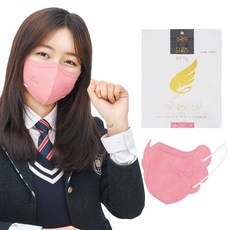 플로우 천사 KF94 마스크 개예쁨 주의 청소년용 코랄 핑크 50매, 10개, 5개입