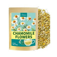 TeeLux 발레리안 루트 티 루즈 리프 컷 & 체질 매끄럽고 순한 맛 카페인 프리 천연 성분 473.2ml(16온스), 4온스 (1봉), 카모마일 차, 114g, 1