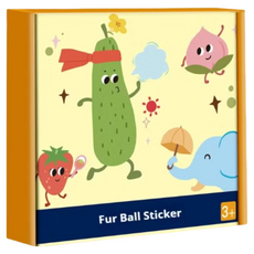 兒童毛球畫（送膠水）兒童DIY手工製作材料包 親子手工畫 兒童美勞 創意玩具 可愛毛球貼畫, 彩色, 1個