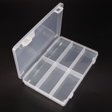 옐로우그린 6칸 투명 플라스틱 보관함 수납함, 1개, 반투명