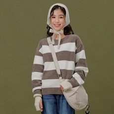 오션스카이 여아 캐주얼 빅 스트라이프 니트