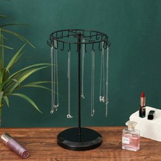 분리형 철제 목걸이 스탠드 보석 진열대 열쇠고리 펜던트 홀더 회전식 브러시 보관대