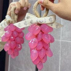 DIY星星葡萄造型香皂掛件 汽車裝飾 孕婦嬰兒適用 精油香氛手工皂, 1個, 粉色葡萄串香皂材料包