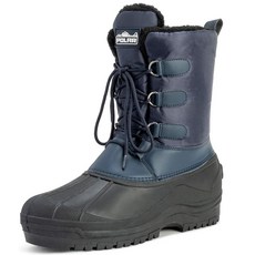 126414 POLAR 남성용 Muck 레이스업 짧은 나일론 겨울 눈 비 캐주얼 덕 부츠 네이비 {_tok23}