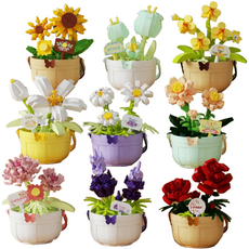 [블럭킹] 나노블럭 봄 느낌 꽃 바구니 화분 Potted Plant 9P 선물 BOX BK059, 1개, 9종 선물 BOX