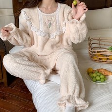 2023新款韓版睡衣女冬季睡袍可愛學生宿舍加絨加厚可外穿家居服女