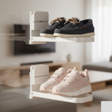 중문 신발정리대 스텐, 블랙, 2개