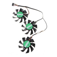 TUF RX5700XT 5700 GTX1660 1660S 1660ti 그래픽 카드 냉각 팬 7핀 12V 0.5A와 호환되는 3Pcs 75mm PLA08015S 12H VGA 팬