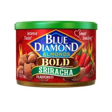 블루 다이아몬드 아몬드 스낵 너트 맛 허니 버터 이동 중에도 간식으로 완벽 6 캔 2팩, BOLD Sriracha, Pa of 1, 170g