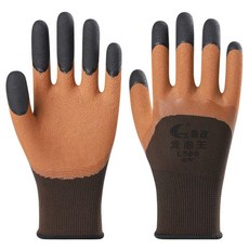 라벨리아 냉동창고 오렌지 코팅 기모 기모 장갑 1쌍 장갑 저온장갑 작업용 혹한기 방한 블랙, A. 손가락이 달린 미끄럼 방지 내마모성 폼 12쌍, A. M