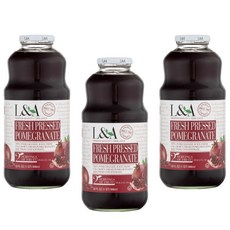 엘앤에이주스 프레시 프레스드 석류 주스, 946ml, 3개