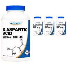 nutricost D-天門冬胺酸膠囊 3000mg, 180顆, 4罐