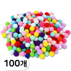 펴나나다 20mm 컬러 폼폼이 색방울, 100개, 랜덤발송