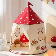 SeekFun 실내 놀이 텐트 플레이 하우스 포근한 하우스 장난감 튼튼한 인형집 놀이집 캐릭터, 1개, 버섯