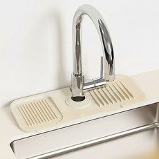 싱크대 실리콘 매트 주방 세면대 패드 물빠짐 수전매트, 크림화이트, 1개