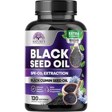 네이처스스트렝스 블랙 씨드 오일 1000mg 소프트젤 Nature's Strength Black Seed Oil, 1개, 120정
