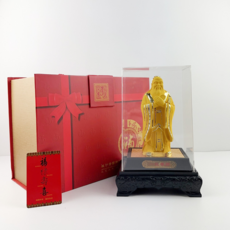 絨沙金孔子像 一代宗師擺件, 聖人孔子【禮盒裝】15*12*23cm