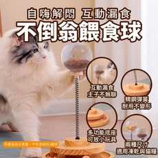 安心寵物精品 實木轉盤漏食球 漏食玩具 轉盤漏食球 貓咪玩具 逗貓餵食球 寵物藏食玩具, 1個, 基礎款中孔 飼料適用 孔徑約1cm