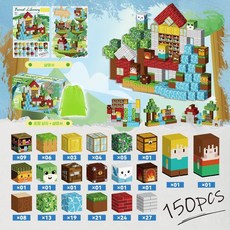 마그네틱 블록 자석 큐브 조립 블록 픽셀 스타일 창의력 두뇌개발 미니 블록 세트, 2.5cm 숲속 도서관 150개[자체 디자인(대형 사이