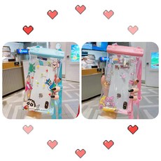 雙扣氣囊手機防水袋觸屏靈敏外賣溫泉手機殻遊泳漂流防水殻通用型 K8U3, 美樂蒂+蠟筆小新【2個裝/觸屏靈敏, 1個