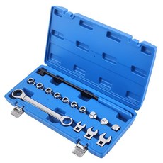 MaXpeedingrods 15피스 래칫 서펜틴 벨트 도구 세트 서펜틴 벨트 텐셔너 제거 설치 도구 양면 래칫 렌치 소켓 어댑터 6포인트 소켓 크로우풋 렌치 포함