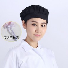 廚師帽 薄款夏季網款防油防掉髮工作帽, 黑色