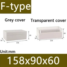 방수 정션 박스 F형 ABS 신소재 플라스틱 케이스 계측기 프로젝트 인클로저 IP67 야외 전자 하우징, 4)Grey Cover, F2 158x90x60mm