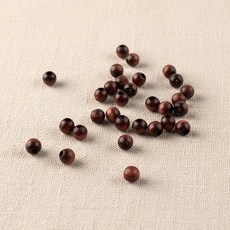 [6mm 구멍 소]국산 나무구슬 DIY 공예 재료 팔찌 키링 만들기 우드 비즈 60개입, 1세트, 나무구슬(구멍)-소6mm 팥색(60개)