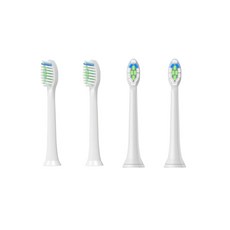 모어화이트 최신형 초미세 무선 음파 진동 초음파 전동칫솔 리필 칫솔모 4P, 1세트, 블랙, 리필 칫솔모 4개