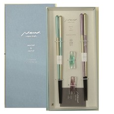 이시다 북 케이스 베일 젓가락 + 받침대 세트, 젓가락 2개 + 받침대 2개, 1개, 블루 + 핑크