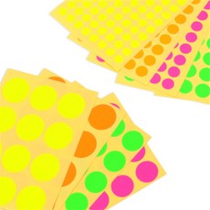 엘디자인 형광컬러 원형 도트스티커 10매 동그라미스티커, 13mm - 주황