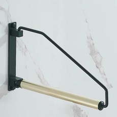 올코퍼 골드 건조대 북유럽 스타일 라이트 접이식 회전 수건걸이, 색상: 5. Black with brushed