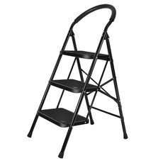 나비드 가정용 블랙 사다리 3단 NHL03, 1개
