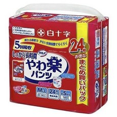 白十字 男女通用 柔軟舒適 成人用褲型紙尿褲 長時間用, 1個, 24入, M-L