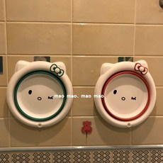 可愛學生折疊盆洗臉盆，輕巧便攜，多功能用途，學生宿舍必備, 摺疊臉盆-小貓咪紅+小貓咪綠, 1個