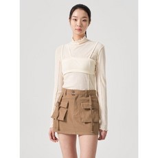 매장정품 에잇세컨즈 8SECONDS 뷔스티에 패치 긴소매 티셔츠 아이보리 164141EY10 138613