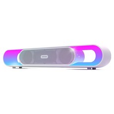 로이체 2채널 멀티미디어 RGB LED 충전식 유무선 프리미엄 게이밍 사운드바, RSB-G6000 WH, 화이트