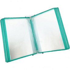 Pipi Zhu벽걸이 참조 정리함 카탈로그 디스플레이 랙 10개 양면 패널 벽걸이 시스템 A4 글자 크기 다양한 색상 PVC 및 금속 문서 바인더색상 녹색, Green