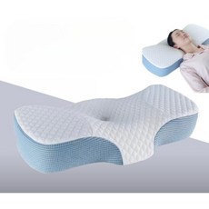 코골이 방지 베개 목 교정 경추베개 모션필로우 쿠션 칸막이 어깨편한 승모근 기능성, 네이비블루