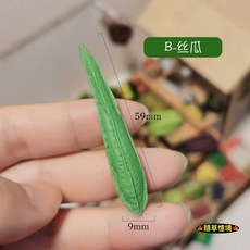 隨草憶境 迷你仿真蔬菜模型 D161 娃娃屋袖珍食玩 微景觀裝飾, 1個, 單入（絲瓜）